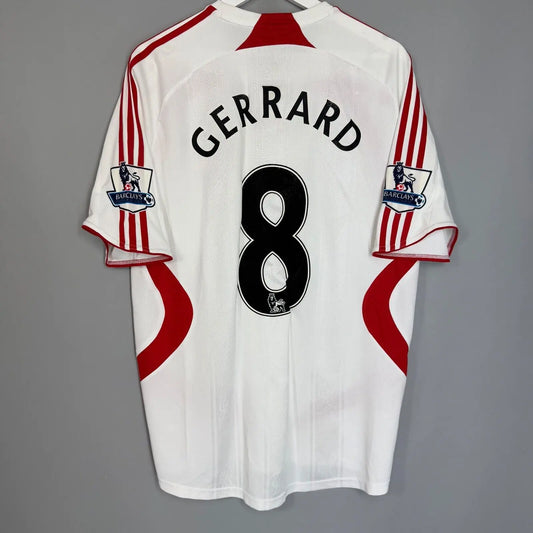 LIVERPOOL 2007 2008 AWAY SHIRT FOOTBALL SOCCER JERSEY 694745 #8 GERRARD