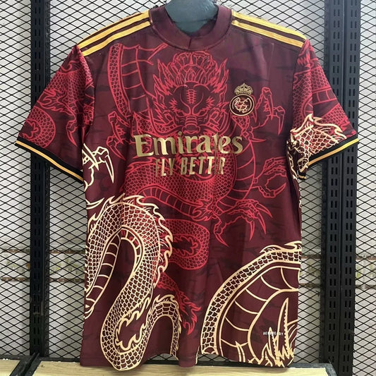 25/26 Edition Dragon Pattern Football Jersey Short Sleeve T-Shirts Men Women Casual Street Oversize Unisex Quick-Dry Tops